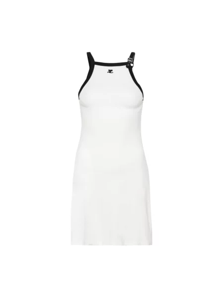 Sukienka Courreges z dekoltem halter biała