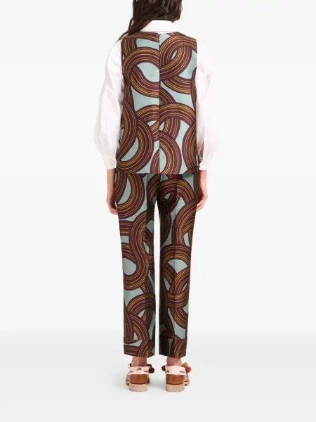 Pantaloni La Doublej din jacard albastru