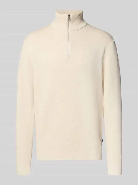 Bluza z kołnierzem i detalem z logo model ‘MILANO’ Jack & Jones Premium biała
