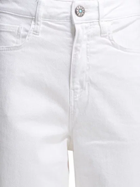 Blugi Shaft Jeans cu autograf alb