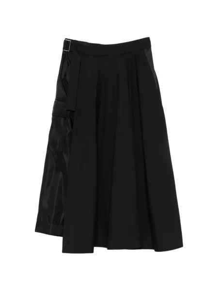 Cu centură fustă midi Sacai negru