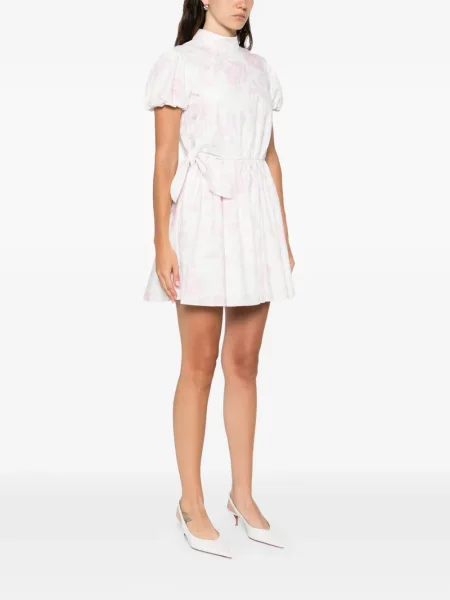 Rochie mini Self-portrait cu model floral cu imagine de costum alb