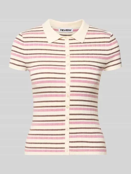 Koszulka polo z dzianiny o kroju slim fit z mieszanki Review biała