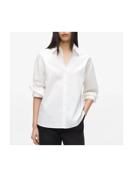 Bluză Karl Lagerfeld clasică din poplin alb
