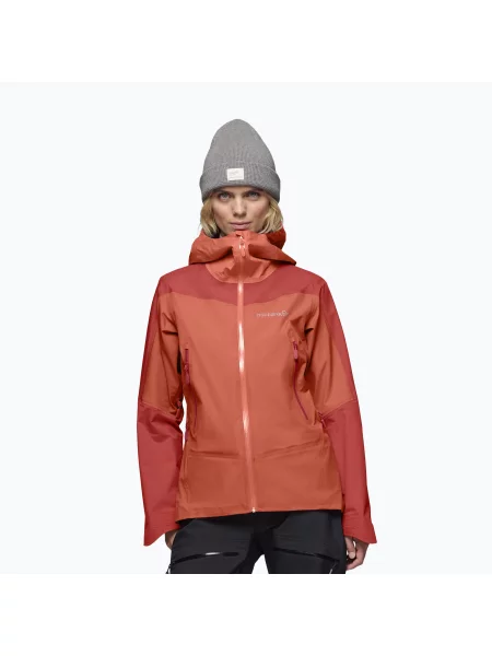 Geacă de ploaie pentru femei NORRONA Falketind Gore-Tex deep sea coral/baked apple