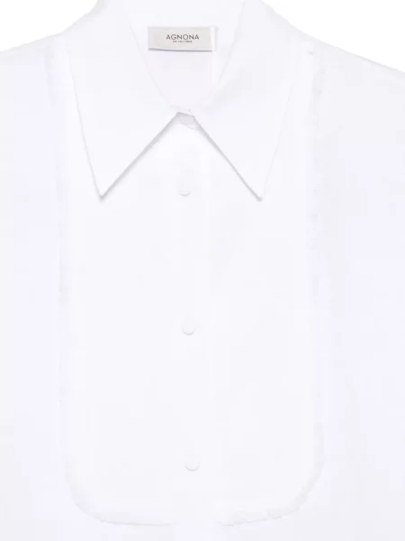 Top Agnona z frędzli biały