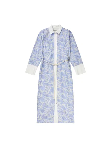 MUNTHE sukienka FILIRA maxi oversize niebieski