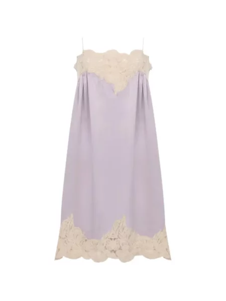 Rochie mini Chloé din satin cu bretele violet