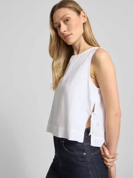 Bluzkowy T-shirt z bocznym wiązaniem model Svetlana' Neo Noir biała