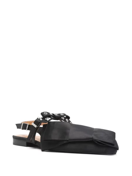 Balerini Ganni cu funde slingback negru