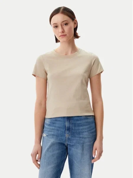 Calvin Klein Jeans Póló Logo bézs