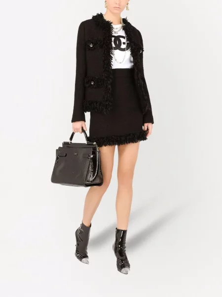 Striukė Dolce & Gabbana tvido juoda
