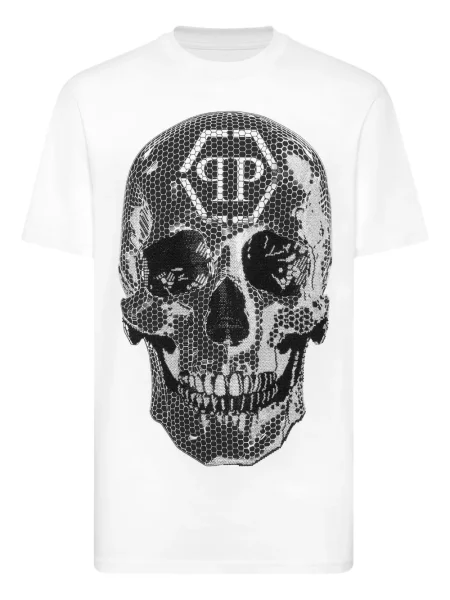 Tricou Philipp Plein cu imagine alb