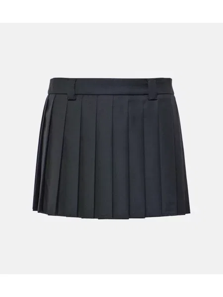 Volneno plisirano krilo Miu Miu modra