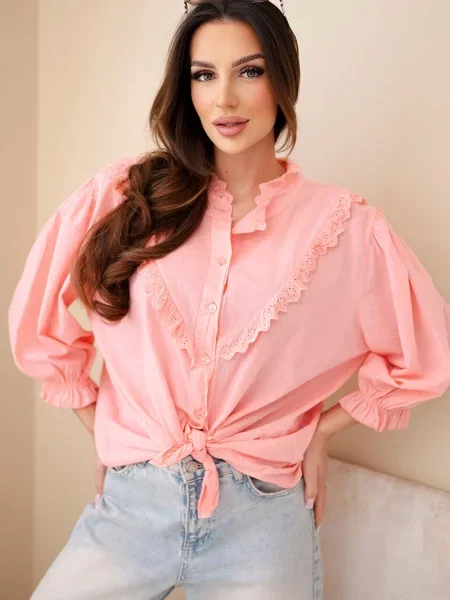 Bluză Kesi Włoski din dantelă albastru