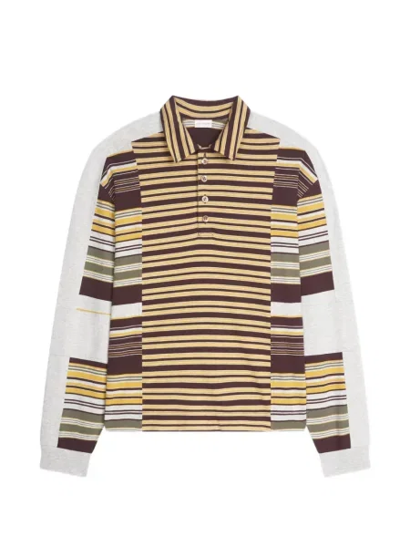 Tricou polo Dries Van Noten cu dungi galben