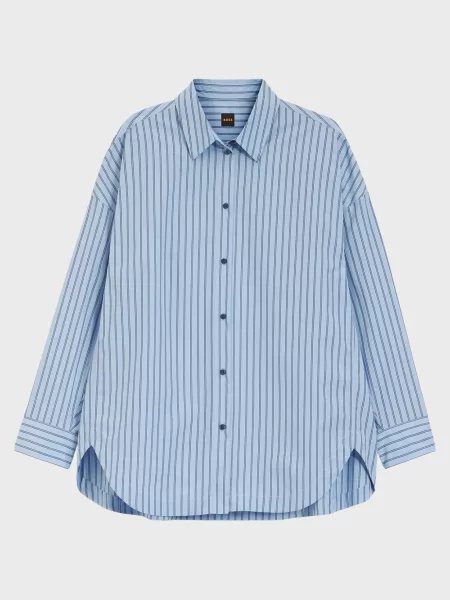 Смугаста сорочка Boss блакитна