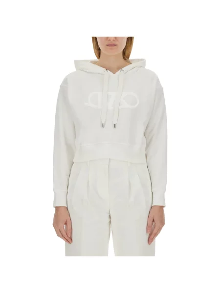 Bluza z kapturem Michael Kors o skróconej długości biała