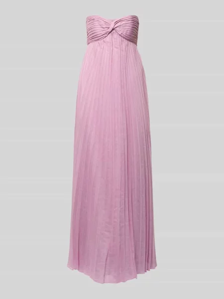 Suknia wieczorowa z plisami i dekoltem typu bandeau Jake*s Cocktail różowa