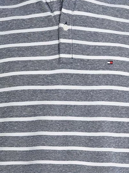 Лляне смугасте поло Tommy Hilfiger синє