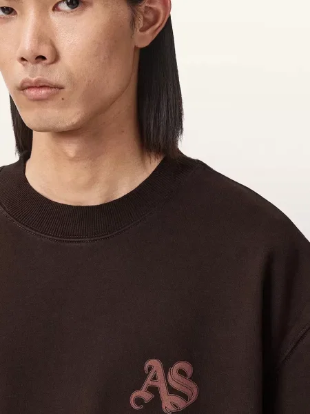 Кофта AllSaints з принтом коричневий