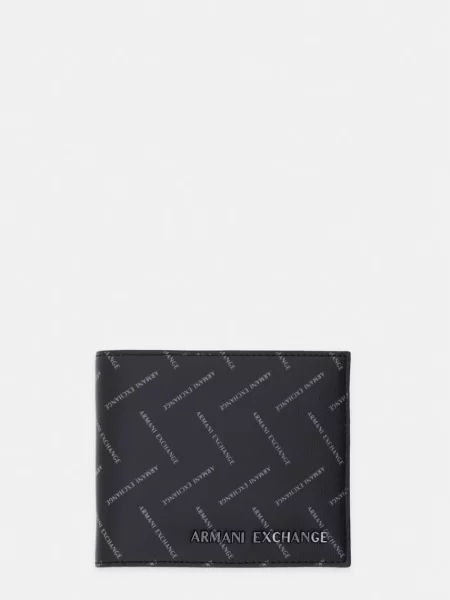 Armani Exchange portfel z imitacji skóry czarny