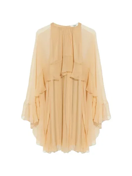 Rochie mini Chloé de mătase cu volane