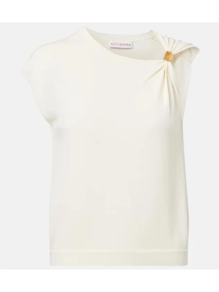 Top Altuzarra din jerseu alb