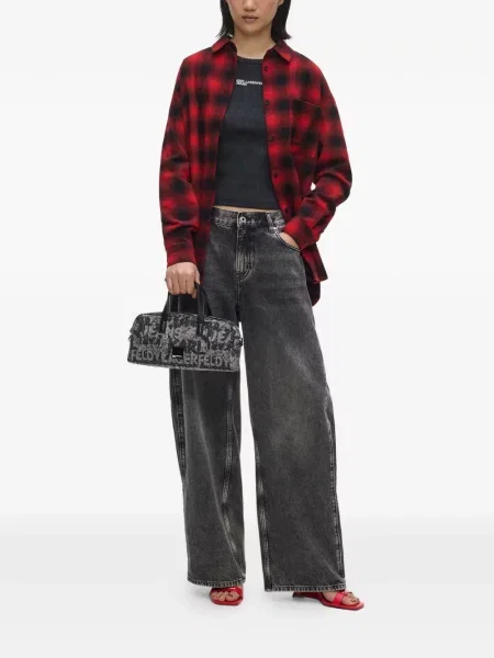 Чанта Karl Lagerfeld Jeans с принт сиво