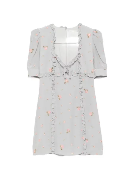 Rochie mini Alessandra Rich cu model floral cu imagine gri