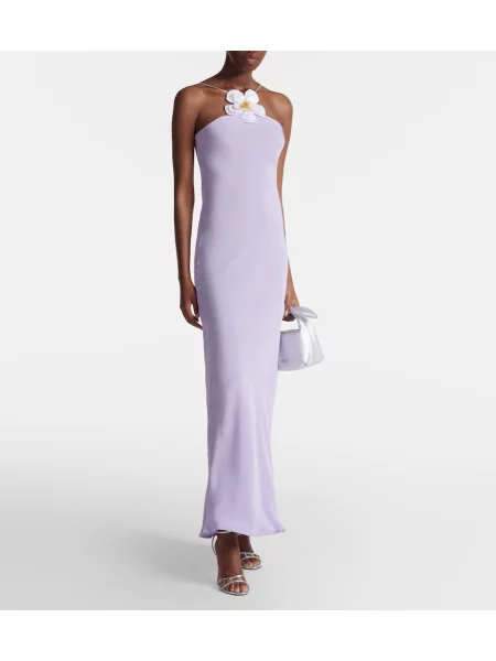 Rochie maxi Rodarte de mătase cu model floral violet