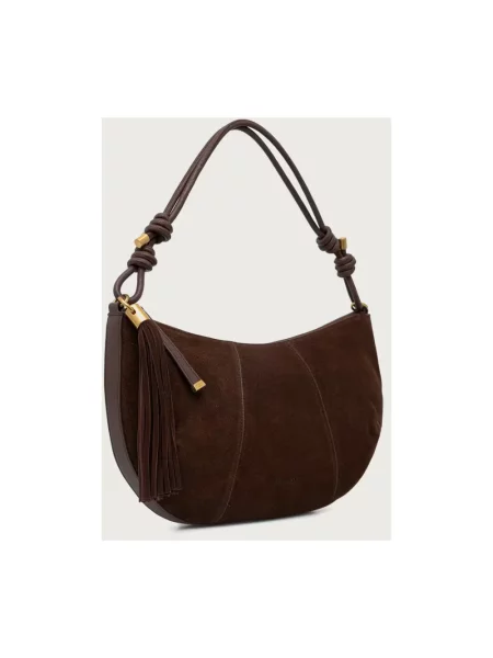 Twinset torebka hobo zamszowa brązowa