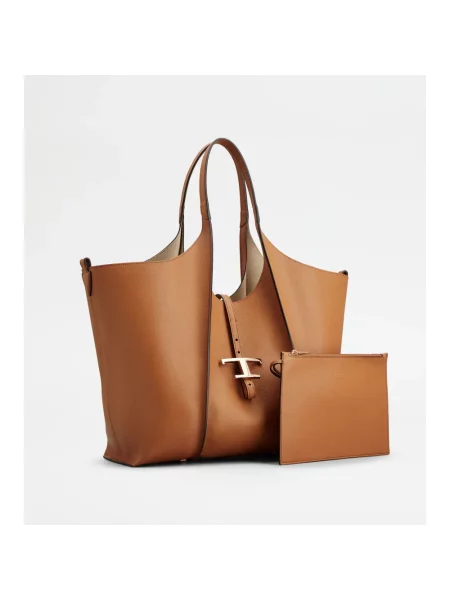 Shopperka Tod's skórzana brązowa