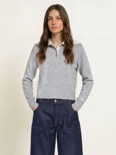 Claudie Pierlot Sweter grau szary