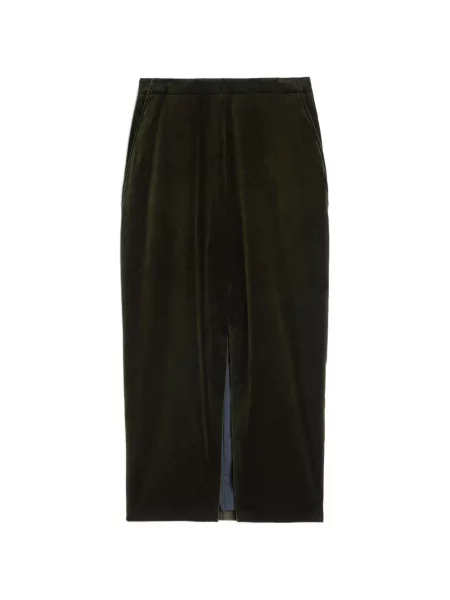 Fustă midi Jil Sander de catifea verde