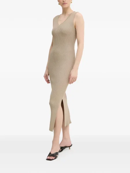 Rochie midi Armani Exchange tricotate cu decolteu în V
