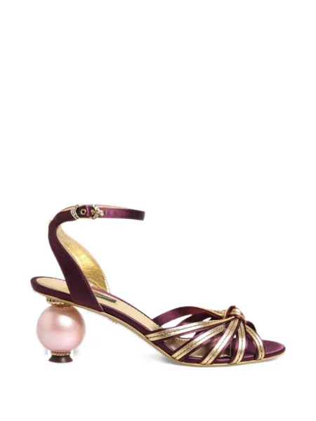 Sandały Dolce And Gabbana z perełkami fioletowe