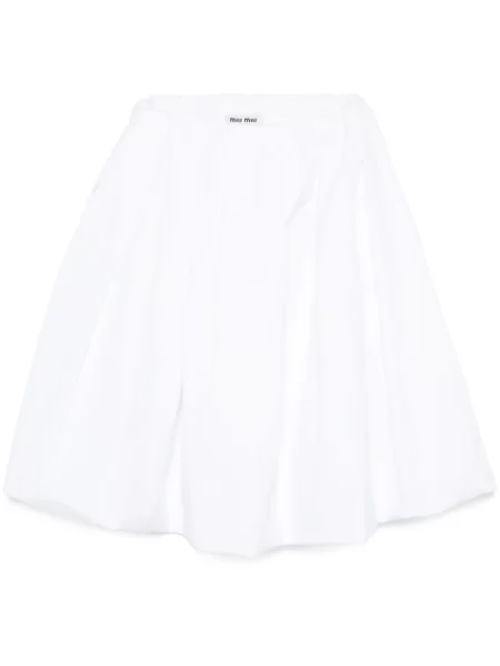 Fustă midi Miu Miu până la genunchi din poplin alb