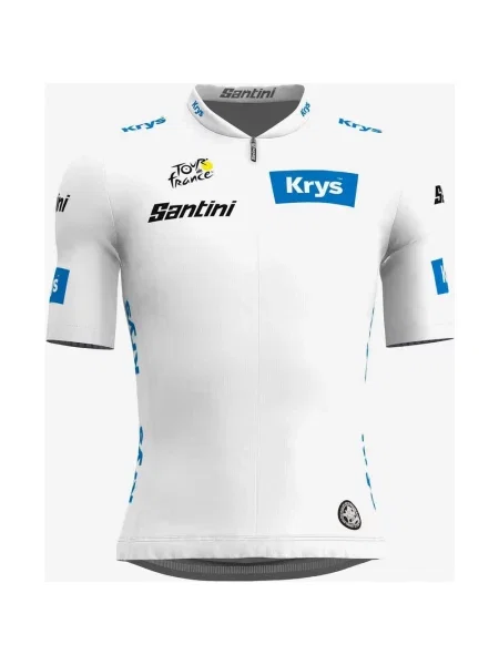 Koszulka Tour de France Klasyfikacja Liderów Młodzieżowa z krótkim rękawem Elegancki krój S biała