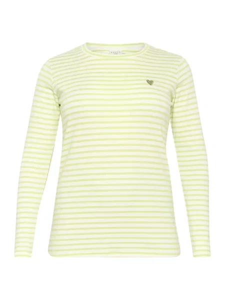 KAFFE CURVE Tricou Lia verde deschis alb