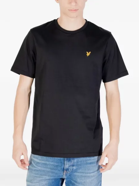 Tricou Lyle & Scott cu broderie negru