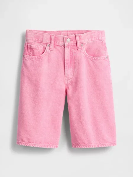 Pantaloni scurți din denim copii Gap roz