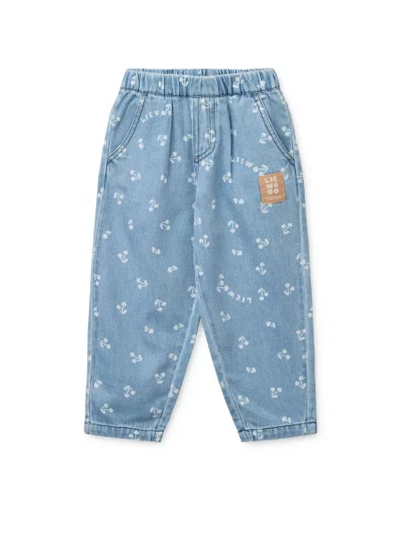 Liewood Jeans Borris albastru denim alb