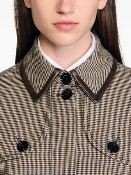 Palton Sandro plisat maro