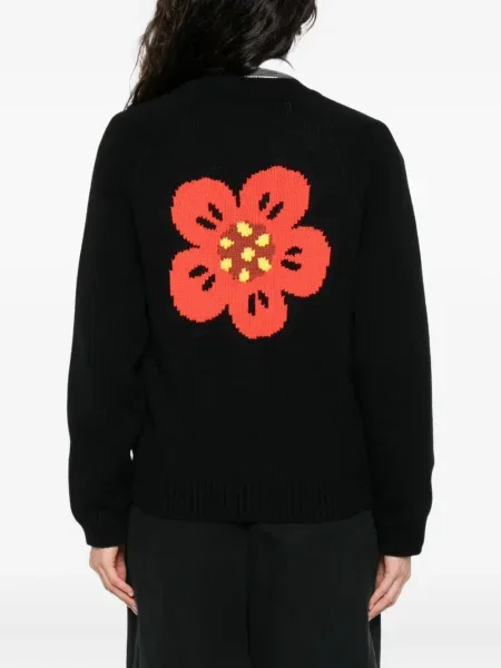 Cardigan Kenzo cu broderie cu model floral negru