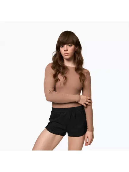 Body de antrenament pentru femei Girlfriend Collective Ava Scoop Back brownie