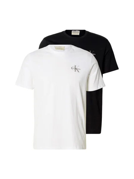 Calvin Klein Jeans Tricou gri bazalt / negru alb
