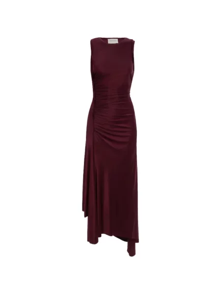 Rochie midi Victoria Beckham cu volane roșu
