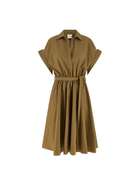 Sukienka midi Nude do kolan garniturowa zielona