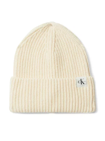 Calvin Klein Jeans Σκούφος Monogram Rib Beanie Εκρού